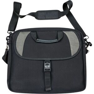 Laptop Bag Neoprene Messenger Shoulder Briefcase Black Gray Padded Foray‎